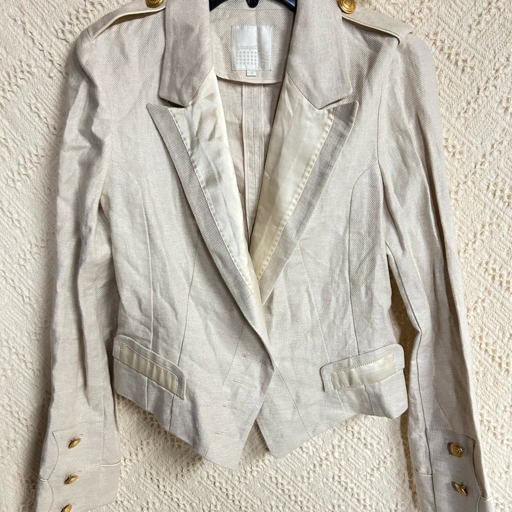 Elegant Beige Blazer with Gold Buttons
